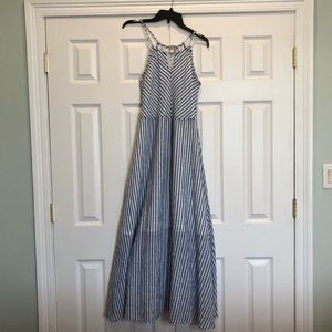 Merona blue and white striped dress size M